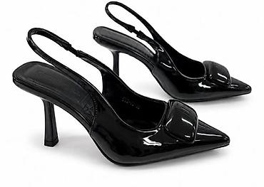 hugo cipele: Crne lakovane slingback salonke sa špicastim vrhom. - Materijal — 1