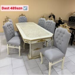 продажа столов и стульев: Для гостиной, Новый, Нераскладной, Прямоугольный стол, 6 стульев