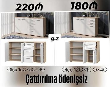 Komodlar: Ağ-qonur rəng kombinasiya­sında çoxfunksiyalı komod/dolap. Minimalist — 1