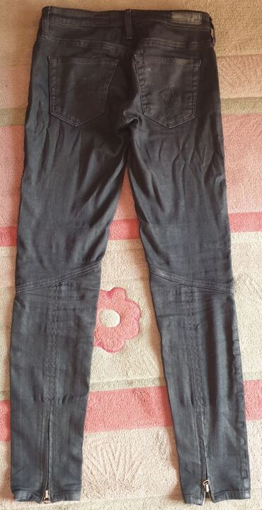 Farmerke: Adriano goldschmied ag moto biker jeans bajker farmerke, crne — 5