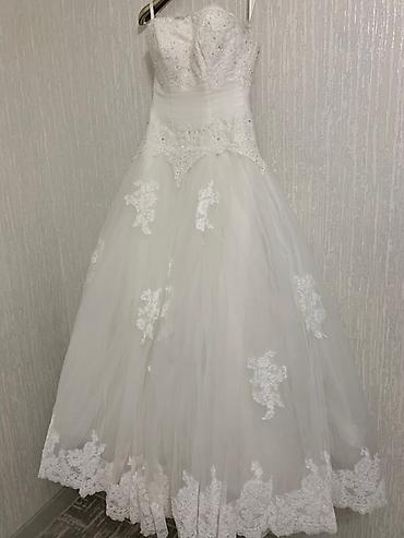 Свадебные платья: Свадебное платье, 2XL, Рукава прозрачные, С шубкой, Трансформер, Шифон, А-силуэт, Кружево, Стразы, Пайетки, Б/у — 5