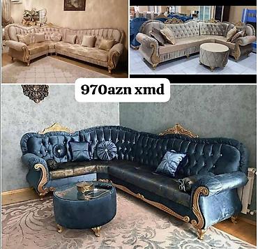 divan ortuk: Klassik üslubda L formalı yumşaq künc divanlar. - Dərin kapitone — 1
