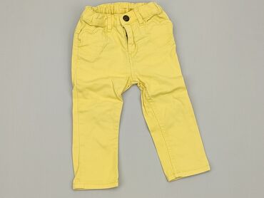 jeansy z bawełny: Spodnie jeansowe, H&M, 9-12 m, stan - Dobry