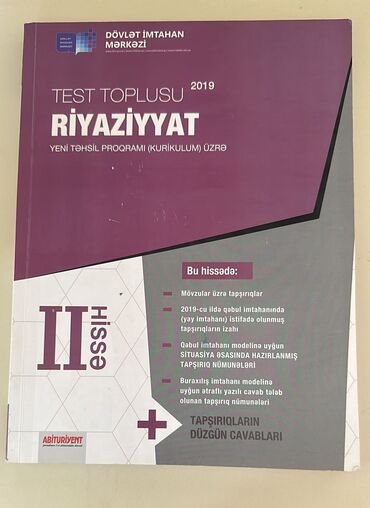 riyaziyyat kitabi: Riyaziyyat test toplusu 2ci hissə yazığı cırığı yoxdur