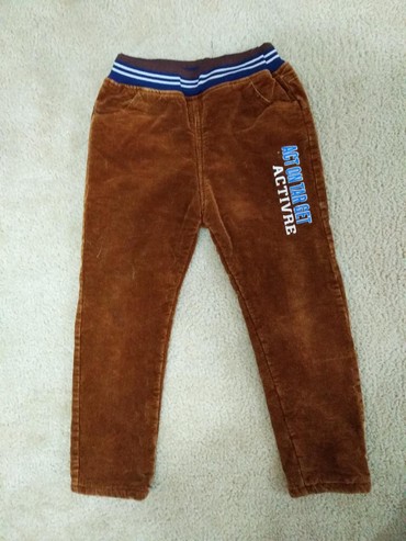 теплые джинсы детские: Джинсы и брюки, цвет - Коричневый, Б/у