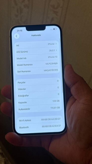 Apple iPhone: IPhone 13, 128 GB, Ağ, Simsiz şarj, Face ID — 9