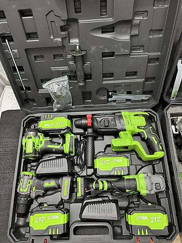 Наборы электроинструментов: Аккумуляторный набор электроинструментов 21V Li‑ion в ударопрочных — 4