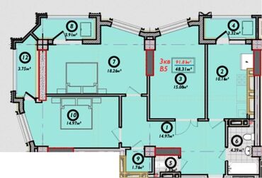 дача панорама приборист: 3 комнаты, 92 м², Элитка, 9 этаж, ПСО (под самоотделку)