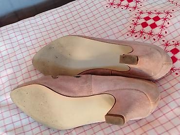 zene baletanke: Vintage LAURA BERG roze cipele sa izrezima (prirodna prevrnuta koža) — 5