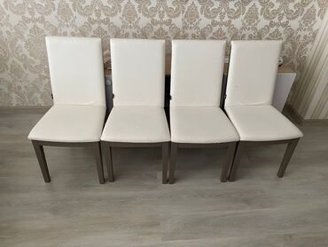 Masa və oturacaq dəstləri: Qonaq otağı üçün, Qatlanmayan, rəng - Ağ Stul