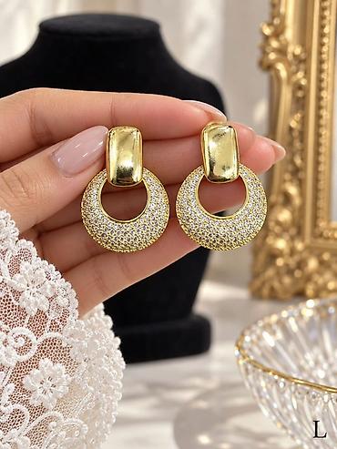 Sırğalar: Qadınlar üçün zərif sırğalar kolleksiyası - Material: parıldayan — 2