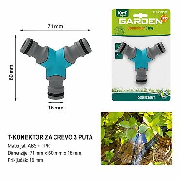 KMT 3-smerni konektor 2904576 Praktičan T-konektor za baštensko crevo