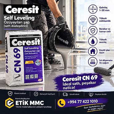 linoleum almaq: Ceresit CN 68 – Özü-özünə yayılan döşəmə harçı (Self-leveling / Şap) — 4