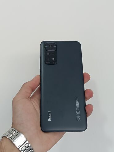 Xiaomi: Xiaomi Redmi Note 11S, 128 ГБ, цвет - Черный, 
 Кнопочный, Отпечаток пальца