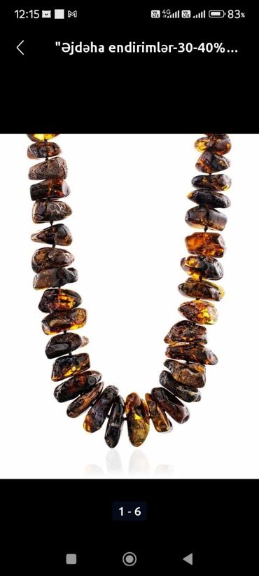 Təsbehlər: Endirim!!! 100% təbii bütöv daş kəhrəba — 14