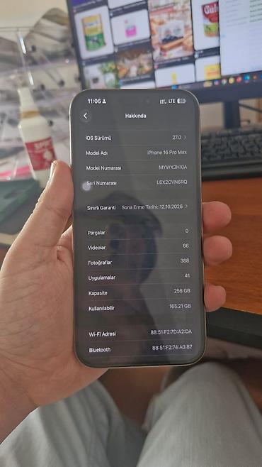 Apple iPhone: IPhone 16 Pro Max, 256 GB, Desert Titanium, Simsiz şarj, Face ID — 7