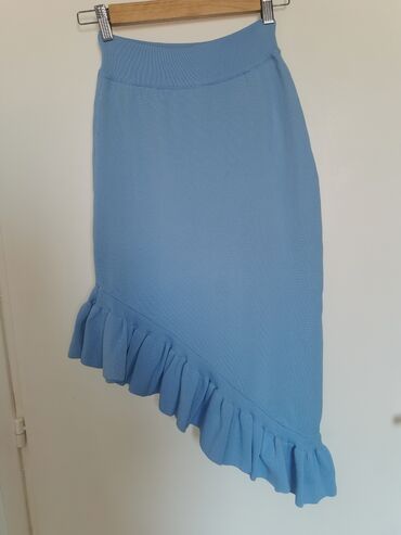 amc asimetricna suknja: One size, Midi, bоја - Svetloplava