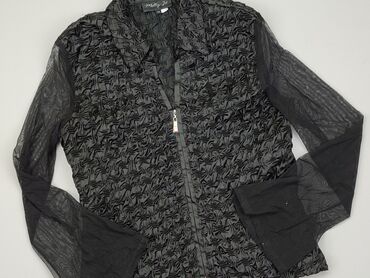 czarne bluzki z koronką plus size: Bluzka Damska, L, stan - Dobry