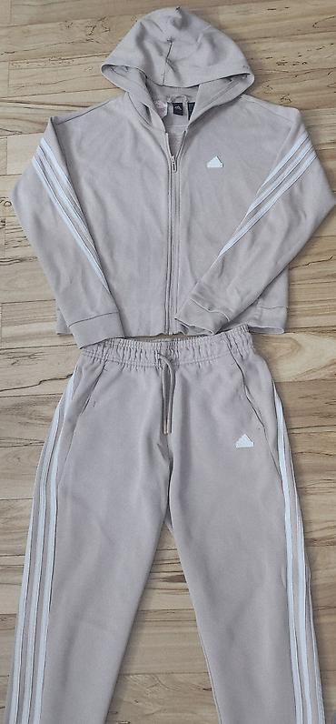 Komplet trenerke: Adidas komplet trenerka za devojcice (gornji deo + donji deo), bež — 3