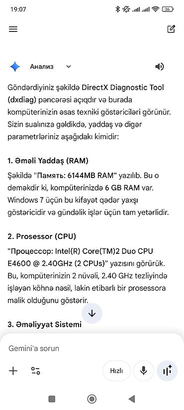 Masaüstü kompüterlər və iş stansiyaları: Masaüstü kompüter komplekti Tərkib: - Sistem bloku (qara korpus, ön — 8