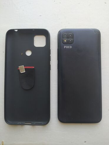 чехол для iphone se: Poco C3, Колдонулган, 64 ГБ, түсү - Кара, 2 SIM