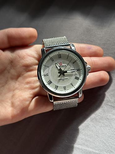 серебром: Классические часы часы, NaviForce, Серебро, Мужские, Б/у — 3