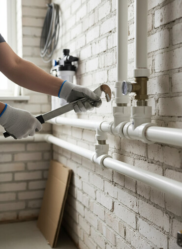 фитинги для пластиковых труб: Набор фитингов для труб из белого полипропилена, предназначенных для