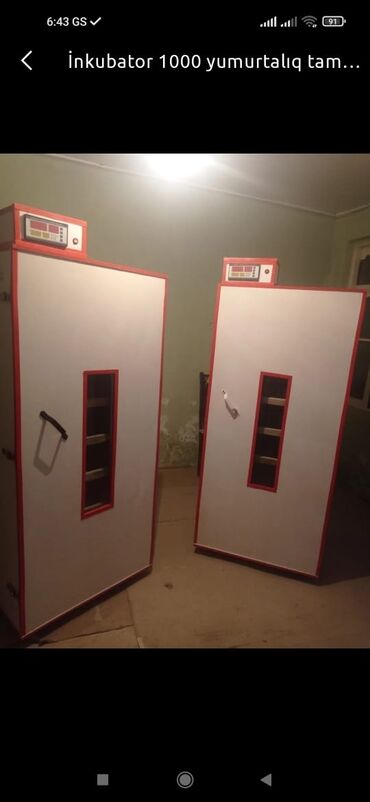 inkubator satisi: İnkubator 1000 yumurtalıq zakasla yigilir çıxış faizi 85-90 fayizi