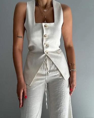 Kompleti: 🔥Dvodelni komplet bez rukava – prsluk i pantalone širokih nogavica — 7