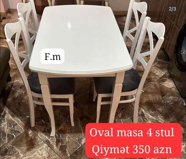 Çarpayılar: Mətbəx üçün, Yeni, Açılmayan, Dördbucaq masa, 4 stul