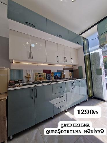 *1290₼ vitrin MƏTBƏX mebeli :-TƏCİLİ SATILIR*‼️ ÖLÇÜ:-en 2.9 hun 2.6