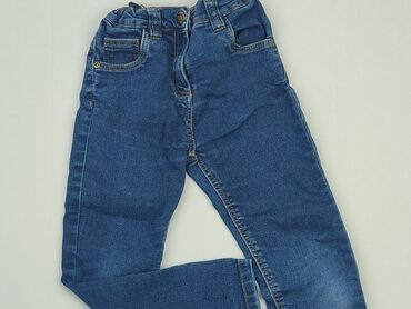 skinny jeans z wysokim stanem: Spodnie jeansowe, DenimCo, 5-6 lat, 110/116, stan - Bardzo dobry