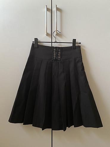 джинсы прямые: Костюм с юбкой, Модель юбки: Плиссе, Мини, Жилет, Made in KG, S — 3