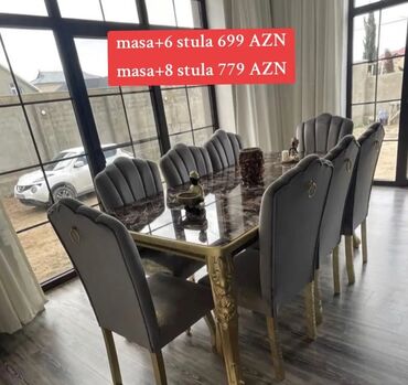 Sifarişlə masa və oturacaq dəstləri: Dördbucaq masa, Qonaq otağı üçün -da lalafo.az — 6 Sifarişlə masa və oturacaq dəstləri: Dördbucaq masa, Qonaq otağı üçün — 6