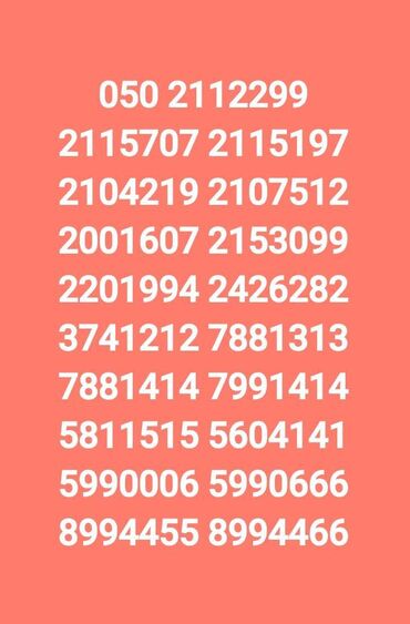 SİM-kartlar: Nömrə: ( 050 ) ( 2112299 ), Yeni