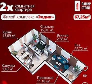 Продажа квартир: 2 комнаты, 67 м², Технопарк 106 серия, 8 этаж, ПСО (под самоотделку) — 3