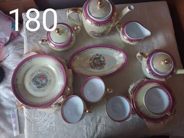 Digər dəstlər və servizlər: Bohema üslubunda şüşə/kristal qab-qacaq dəsti - Kase: dairəvi naxışlı — 6