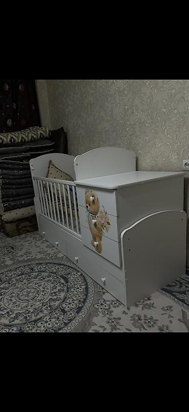 Манеж-кровать, Б/у, С комодом