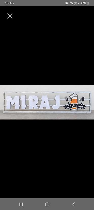 Hazır reklam lövhəsi Miraj adlı restopaba uyğun olar çox yaxşı