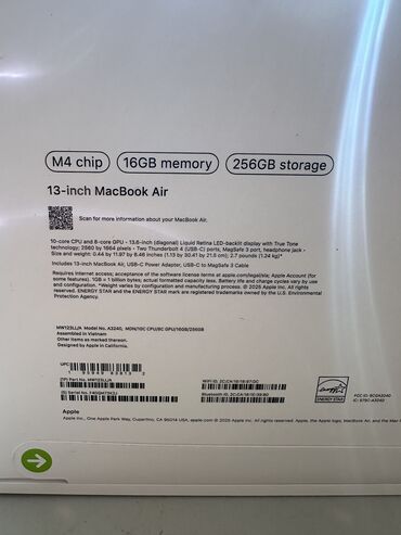 материнские платы ddr4: Ультрабук, Apple, 16 ГБ ОЭТ, Apple M4, 13.5 ", Жаңы, Жумуш, окуу үчүн, эс тутум SSD