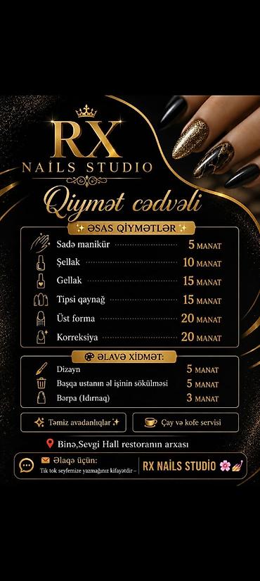 RX Nails Studio – dırnaq xidmətləri Esas qiymətlər: - Sadə manikür – lalafo.az -da RX Nails Studio – dırnaq xidmətləri Esas qiymətlər: - Sadə manikür –
