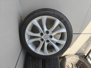 диск на сапок: Дөңгөлөктөр монтажда 215 / 45 / R 17, Кыш, Колдонулган, Комплект, Жеңил унаалар, Куйма, тешиктери - 5