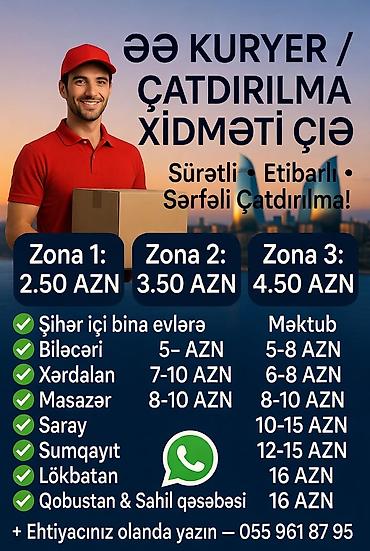 Kuryer/çatdırılma xidməti – bağlamalar və məktublar Sürətli, etibarlı