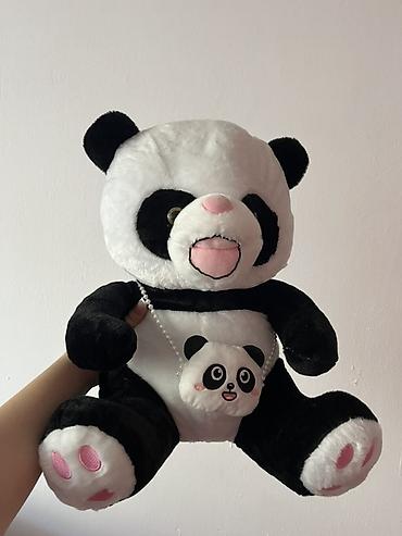 oyuncaq ev: Panda plyuş oyuncağı + mini panda çantası dəsti Uşaq otağı, dekor və — 1