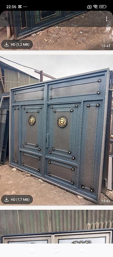 Həyət darvazaları: Metall darvaza və piyada qapısı dəsti - Material: qalın profilli — 3