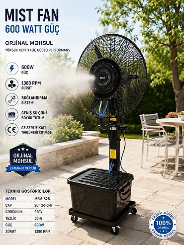 su cəni satılır: Sərinkeş MistFan600watt Sulu Sərinkeş Mist fan Model : MFM - S26 — 8