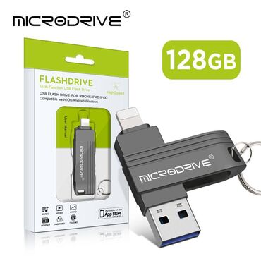 Другие аксессуары для компьютеров и ноутбуков: Флешка MicroDrive® 128Gb для Iphone - OTG Lightning, USB 3.0
