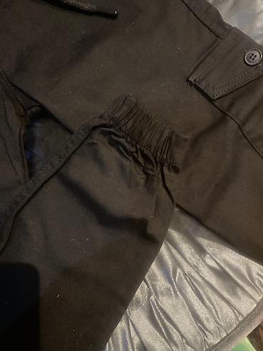 pant: 9yaş yeni karqo cibli pambıq şalvar slim fit model rəngi tünd qaradır — 2