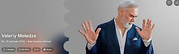 Valeriy Meladze konsertinə 2 bilet Valeriy Meladze konsertinə 2 bilet
