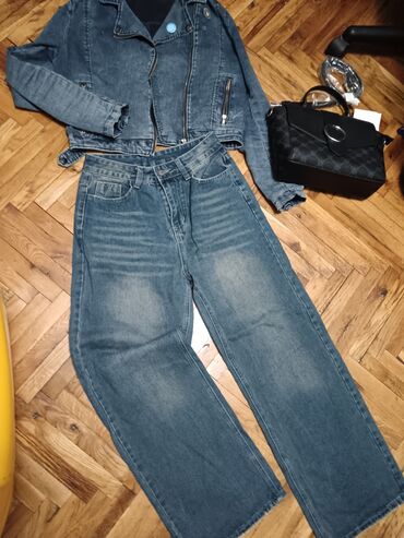 suknja i majica komplet: 36, Jeans, High rise, Boyfriend